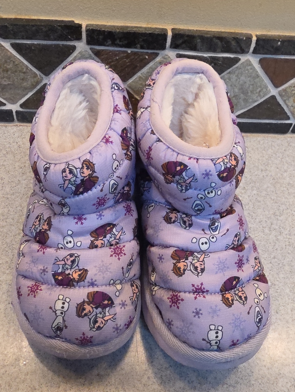 Disney Lavender Frozen Quilted Slip-On Boots for Kids